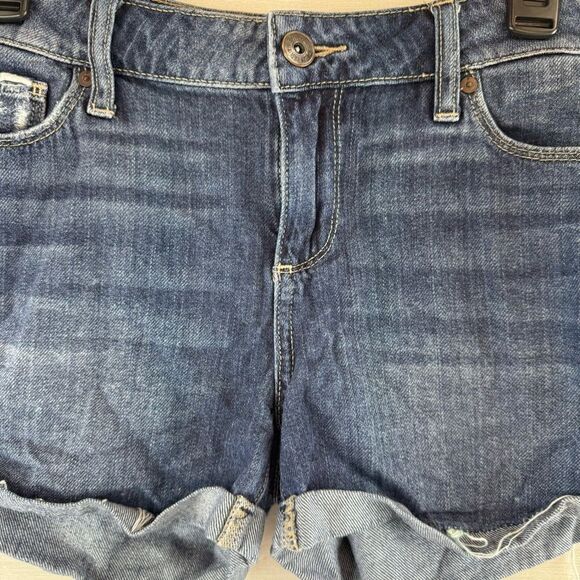 Paige Jimmy Jimmy High Rise Distressed Cuffed Denim Shorts - Picture 4 of 8